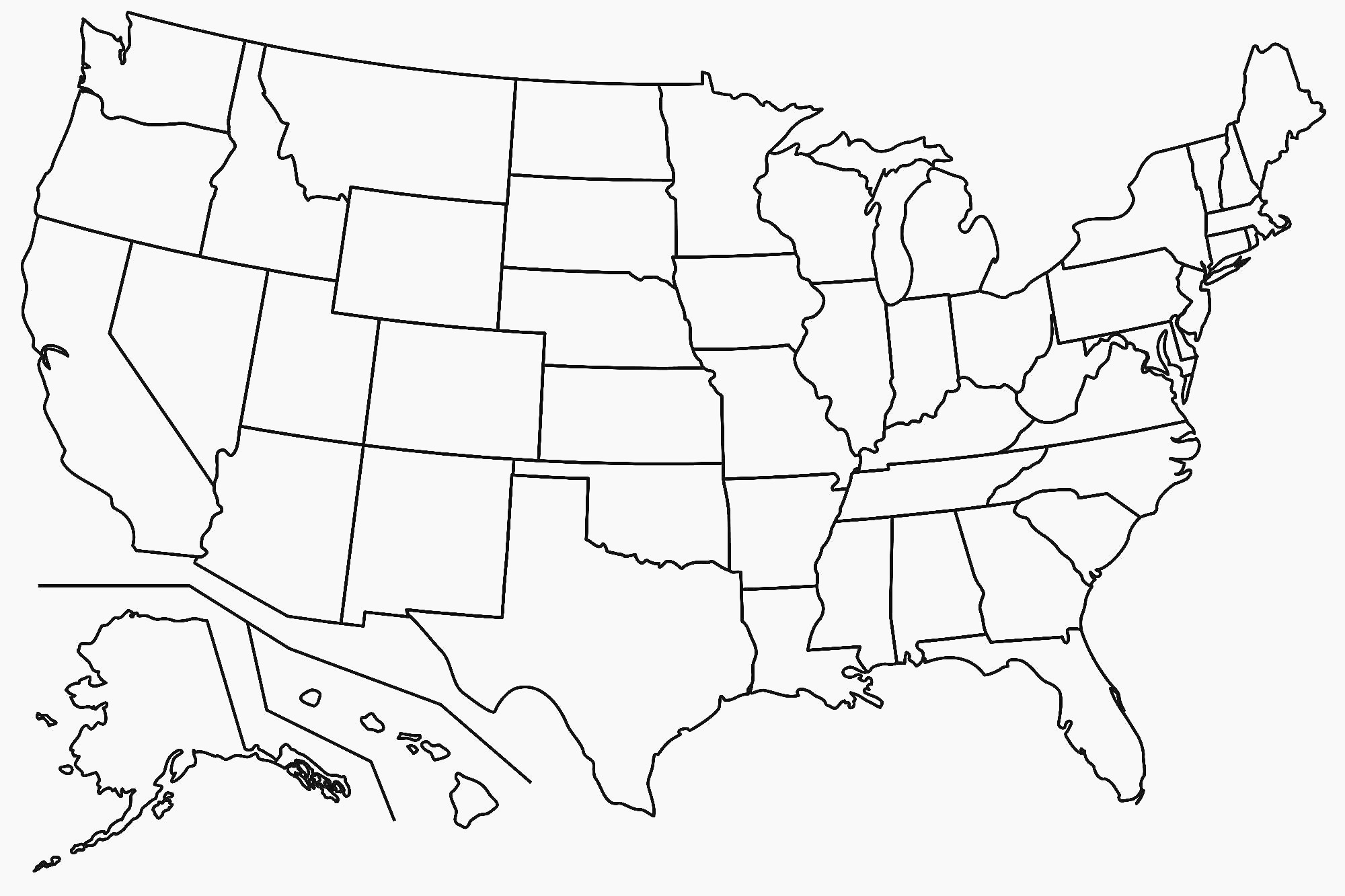 Free Printable Map Of The United States Blank Save Template With Regard To Blank Template Of The United States