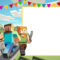 Free Printable Minecraft Birthday Invitation Template Throughout Minecraft Birthday Card Template