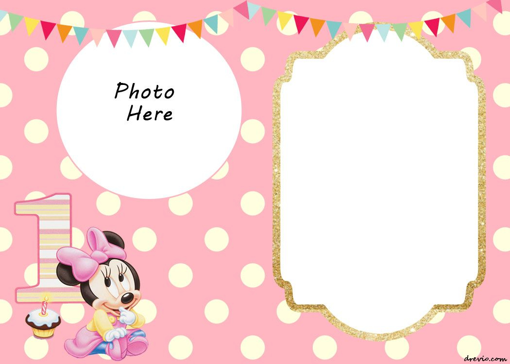 Free Printable Minnie Mouse 1St Invitation Templates Pertaining To Minnie Mouse Card Templates