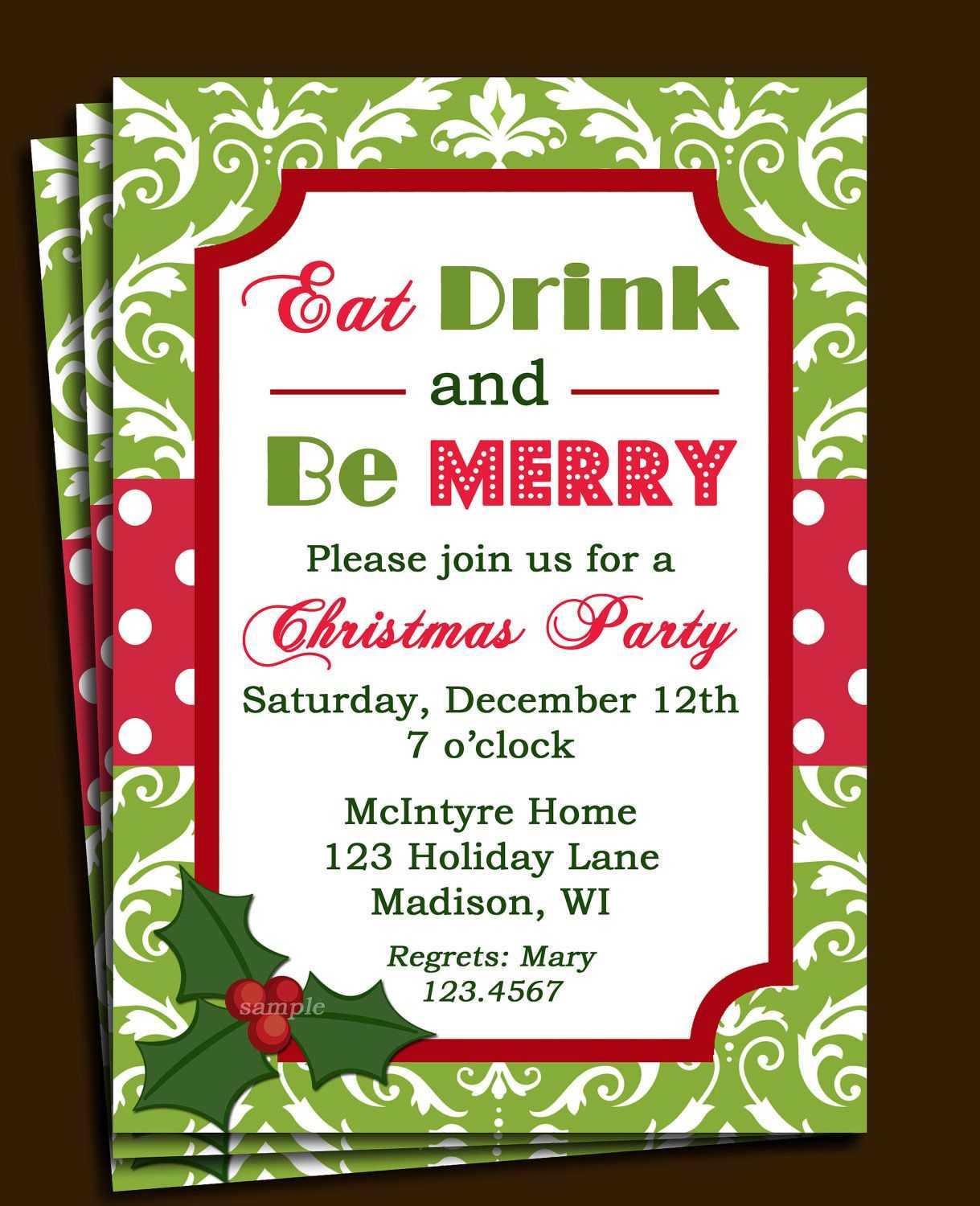 Free Printable Office Christmas Party Invitations | Holiday Regarding Free Christmas Invitation Templates For Word