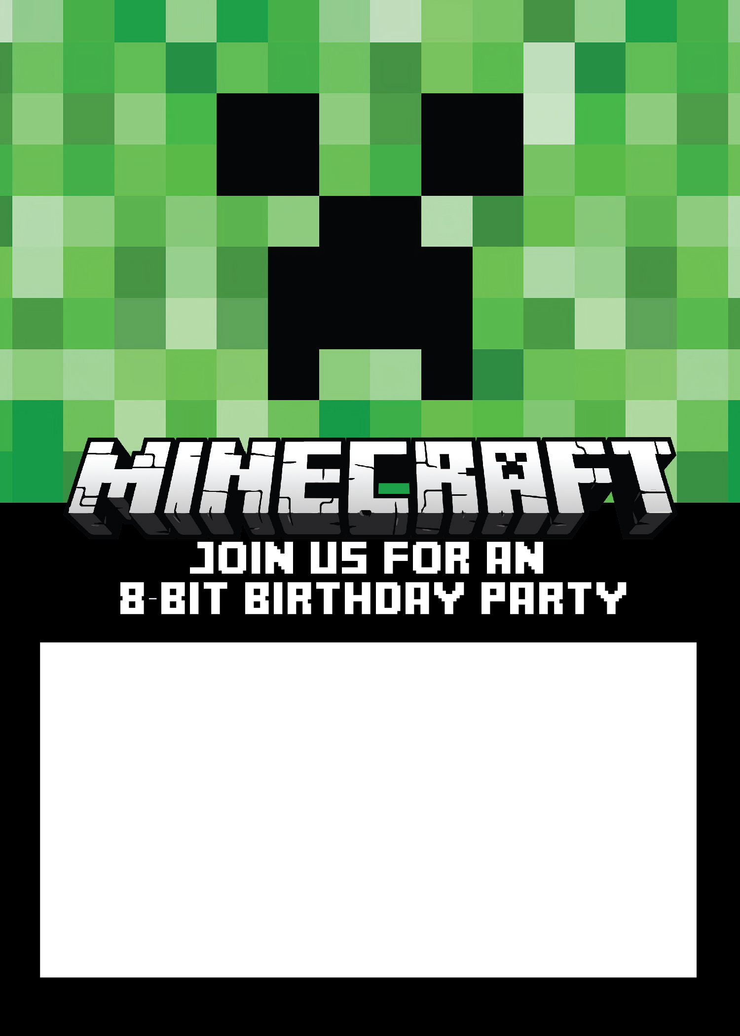 Free Printable Online Invitations Invitation Card Maker Within Minecraft Birthday Card Template