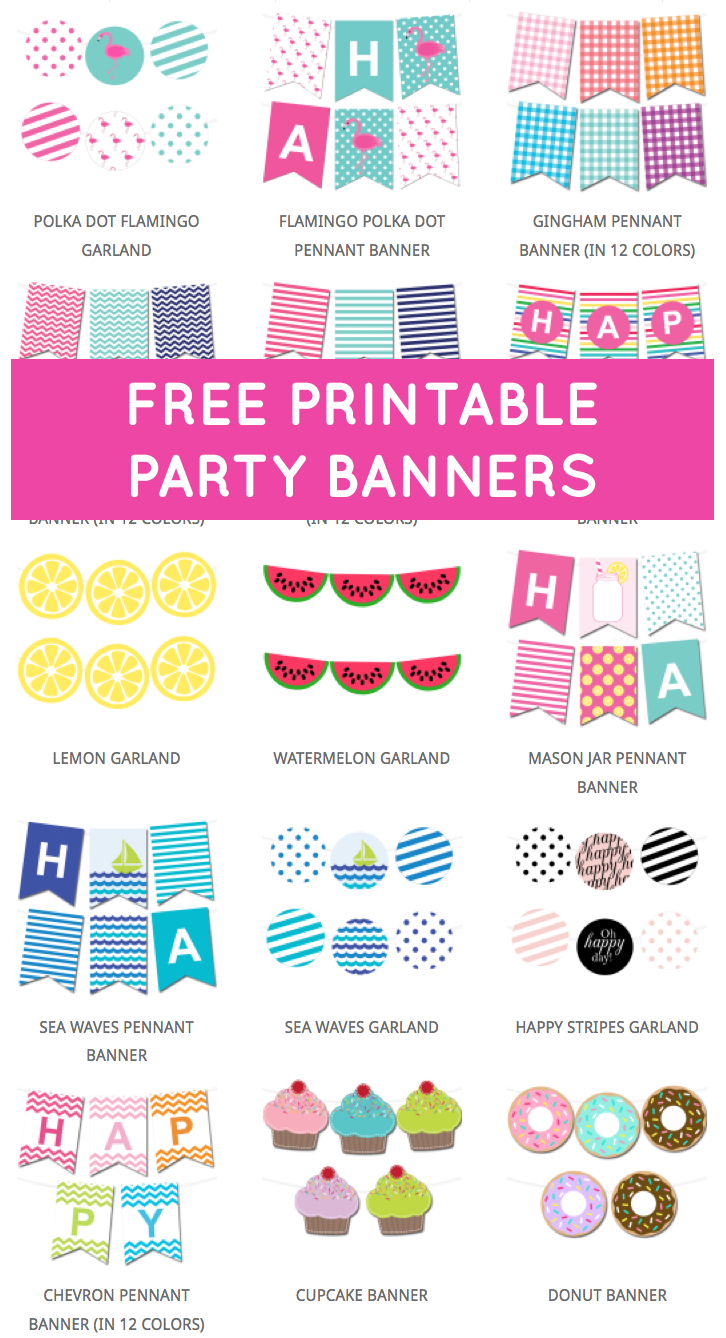Free Printable Party Banners From @chicfetti | Free For Free Printable Party Banner Templates