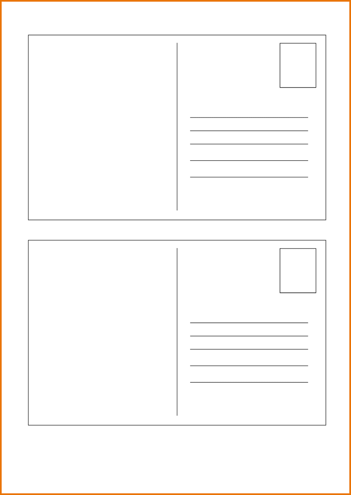 Free Printable Postcard Templates In Microsoft Word 4X6 Postcard Template