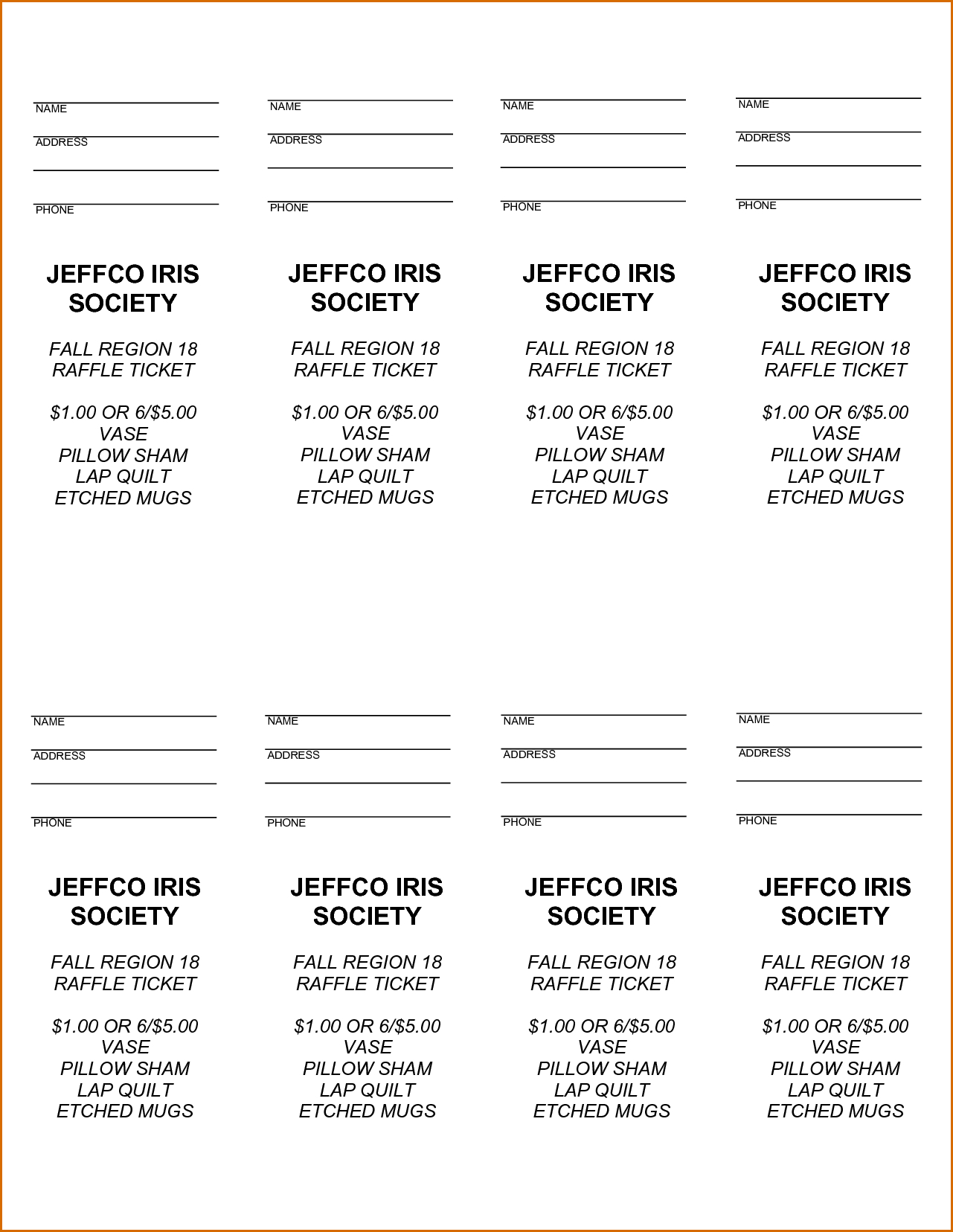 Free Printable Raffle Tickets - Free Printable Raffle Ticket Intended For Free Raffle Ticket Template For Word