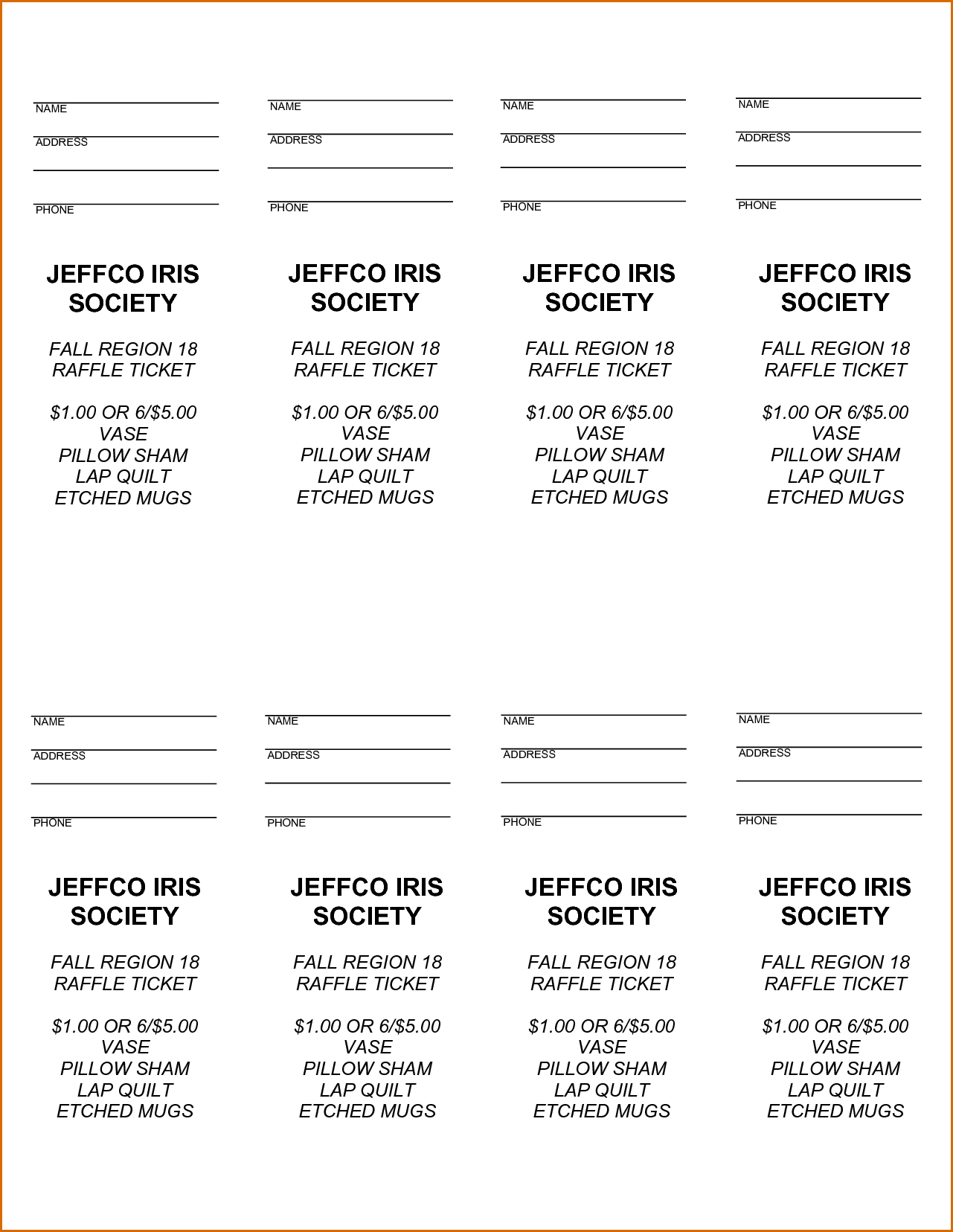 Free Printable Raffle Tickets – Free Printable Raffle Ticket Intended For Free Raffle Ticket Template For Word