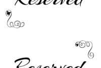 Free Printable Reserved Seating Signs For Your Wedding in Reserved Cards For Tables Templates