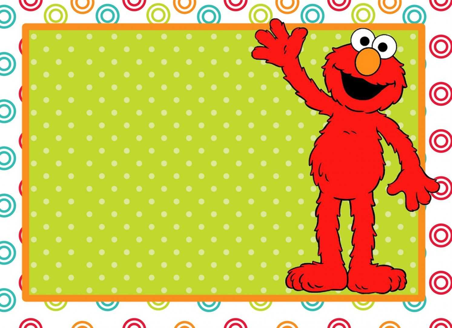 Free Printable Sesame Street 1St Birthday Invitations Within Elmo Birthday Card Template