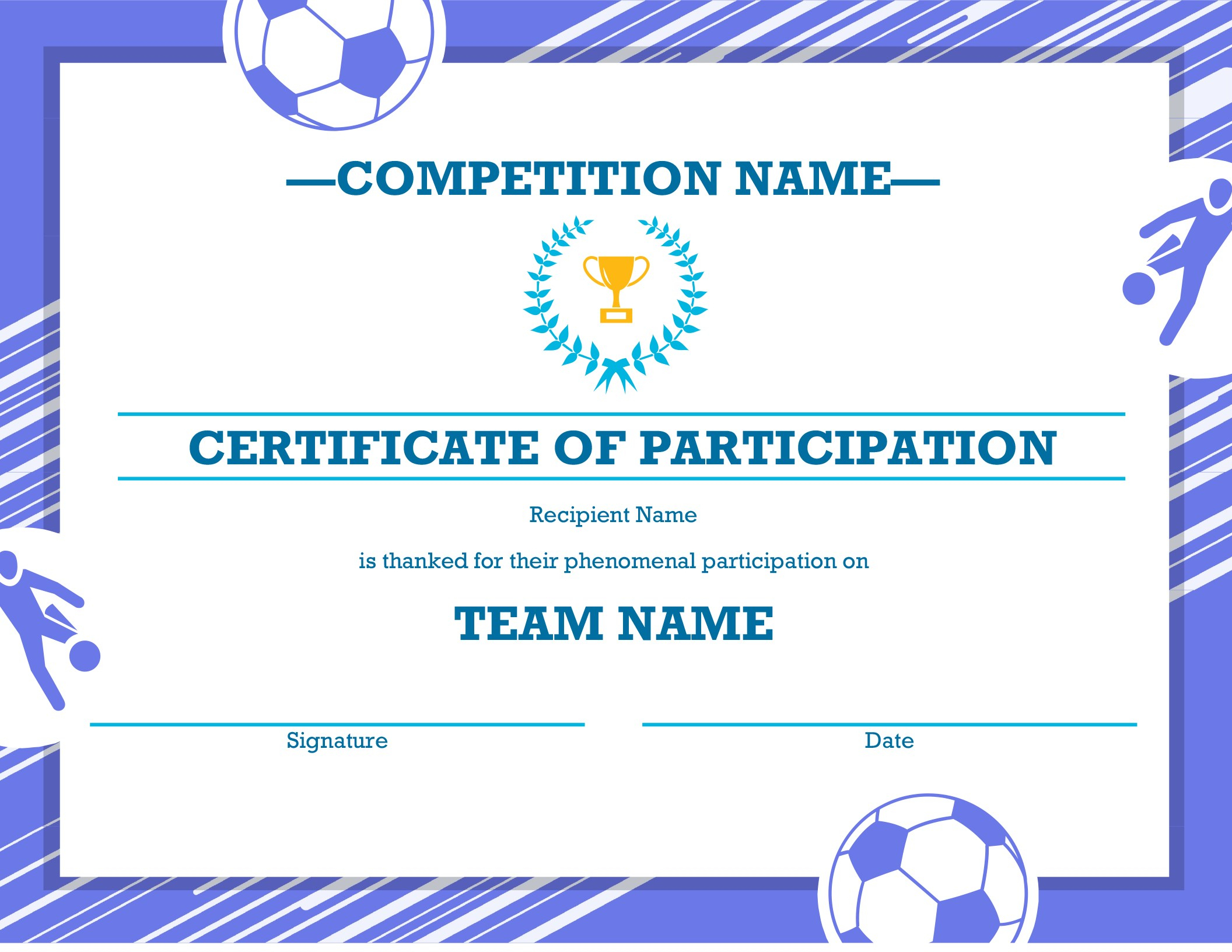 Free Printable Soccer Certificate Four Sports Awards With Regard To Soccer Award Certificate Templates Free
