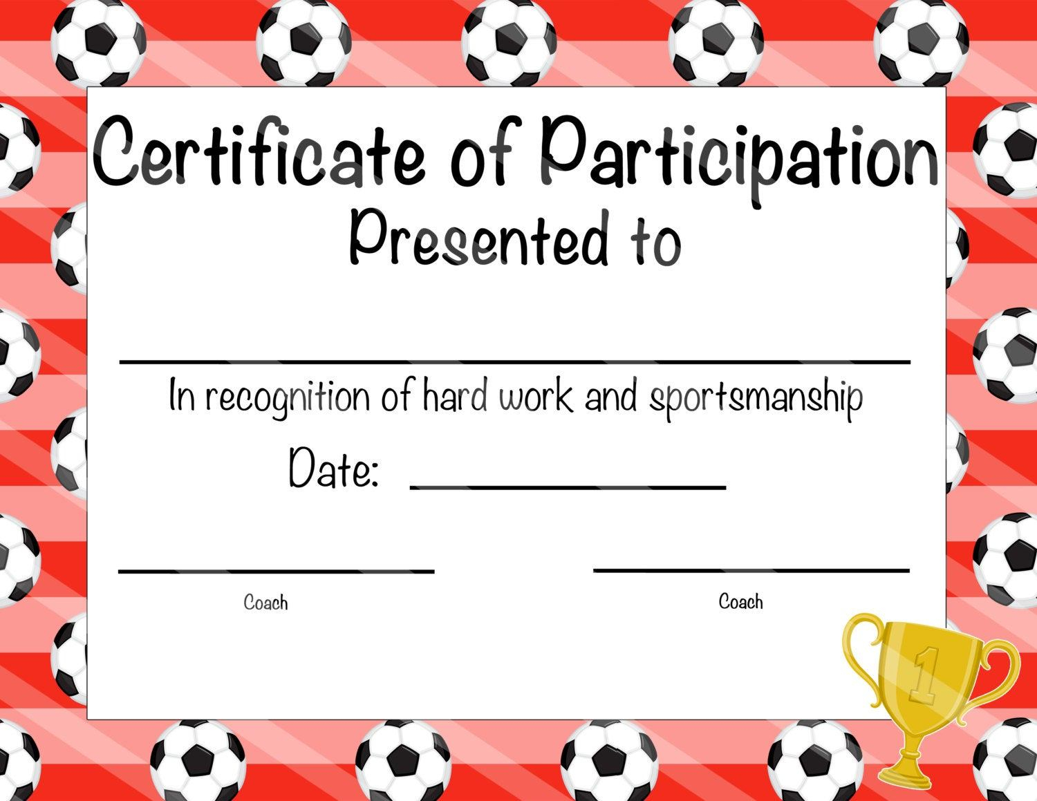 Free Printable Soccer Certificate Templates Award Template Throughout Soccer Award Certificate Templates Free