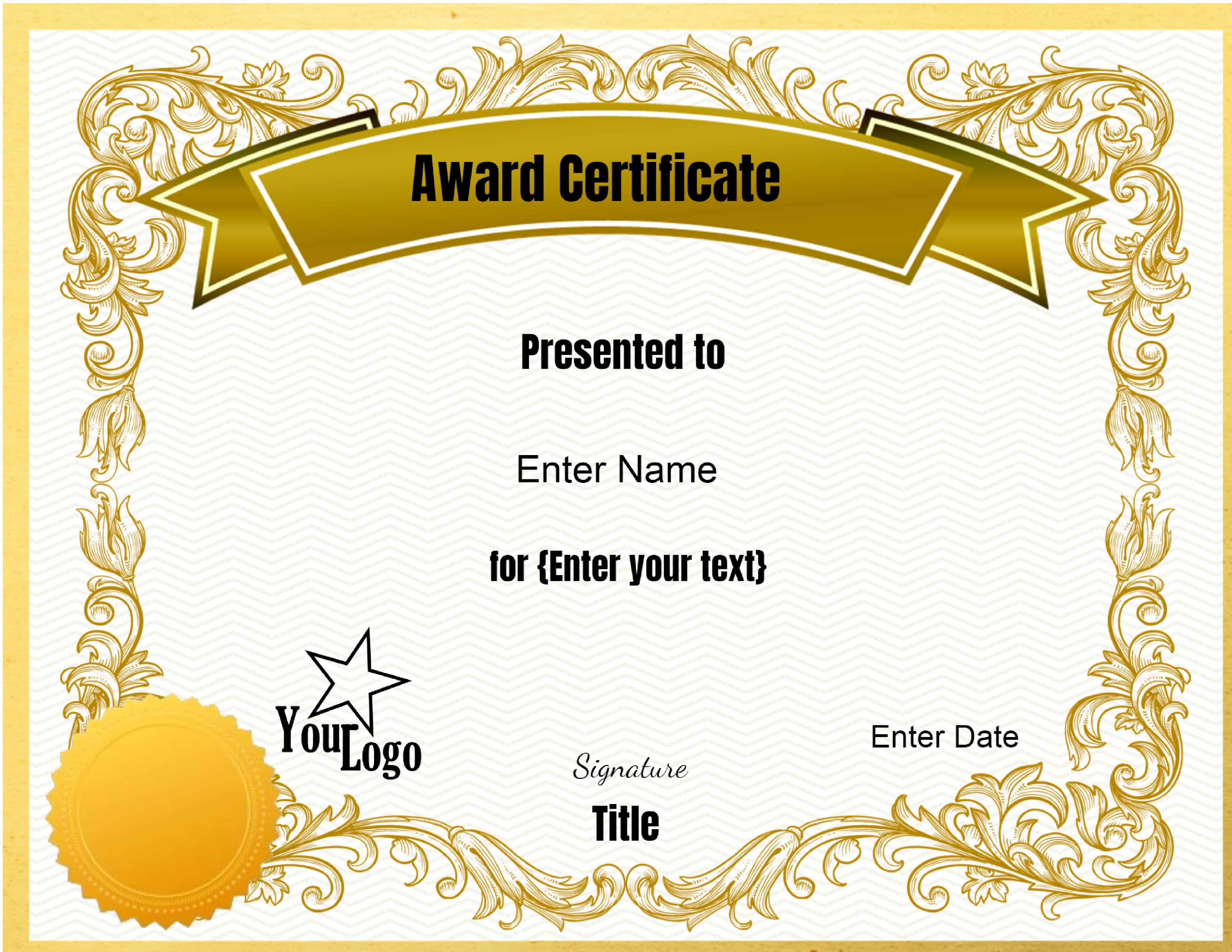 Free Printable Soccer Certificate Templates Award Within Template For Certificate Of Award