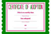 Free Printable Stuffed Animal Adoption Certificate within Pet Adoption Certificate Template