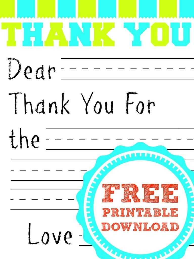 Free Printable Thank You Card | Kids Thank You Note Pertaining To Free Printable Thank You Card Template