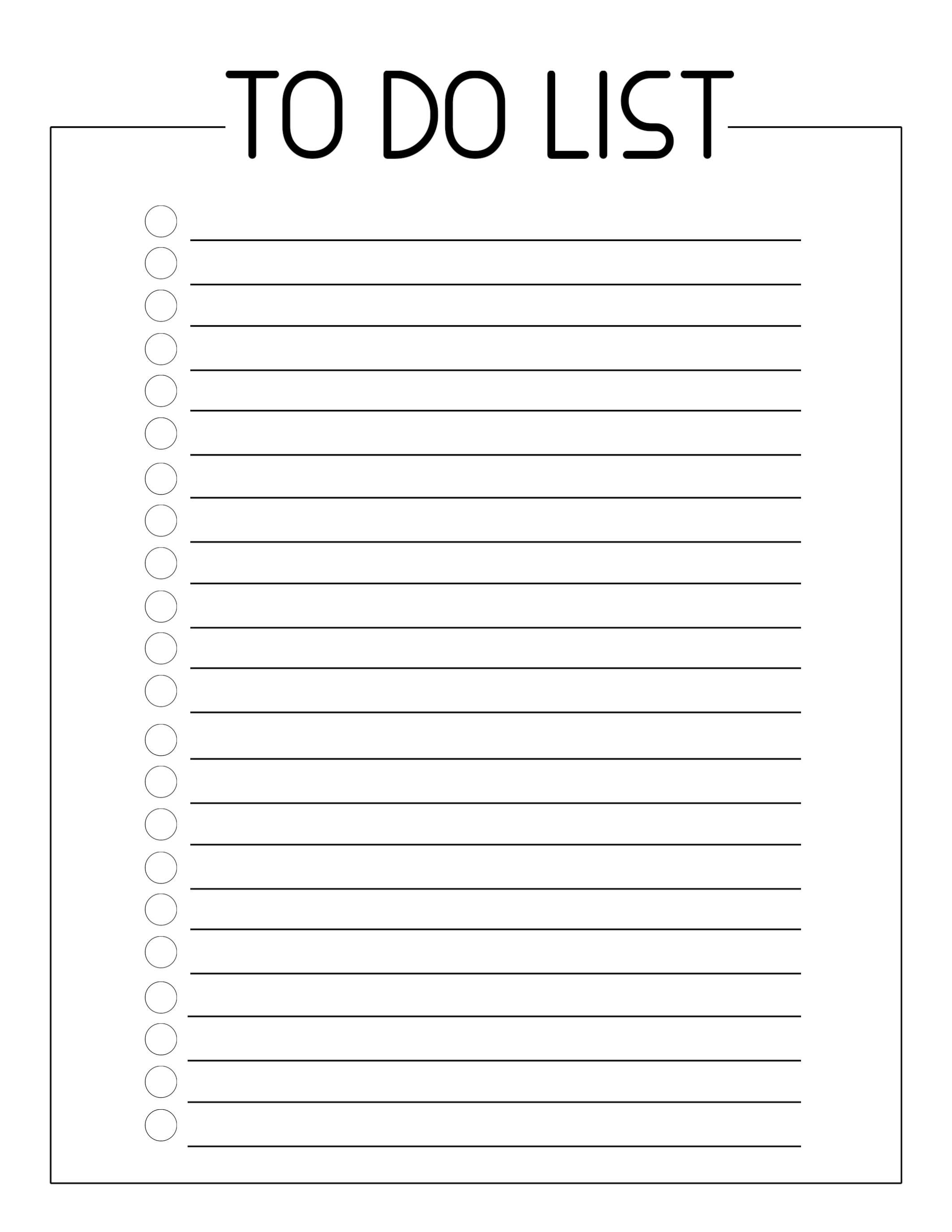 Free Printable To Do Checklist Template – Paper Trail Design Within Blank To Do List Template