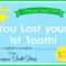 Free Printable Tooth Fairy Certificate | 40 | Tooth Fairy Inside Tooth Fairy Certificate Template Free