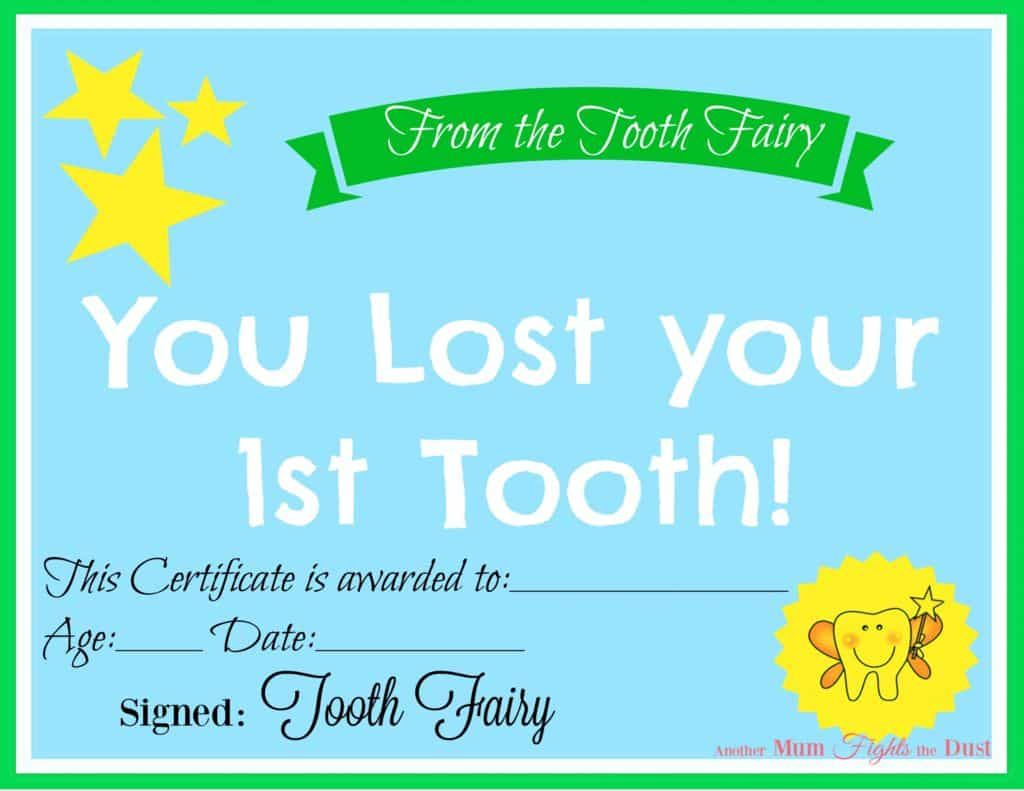 Free Printable Tooth Fairy Certificate | 40 | Tooth Fairy Inside Tooth Fairy Certificate Template Free