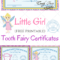 Free Printable Tooth Fairy Certificates | 1St Grade | Tooth Throughout Free Tooth Fairy Certificate Template