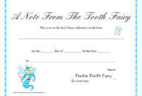 Free Printable Tooth Fairy Letter | Tooth Fairy Certificate intended for Tooth Fairy Certificate Template Free