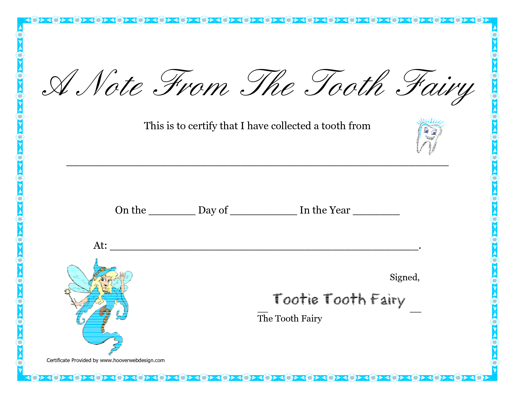 Free Printable Tooth Fairy Letter | Tooth Fairy Certificate Intended For Tooth Fairy Certificate Template Free