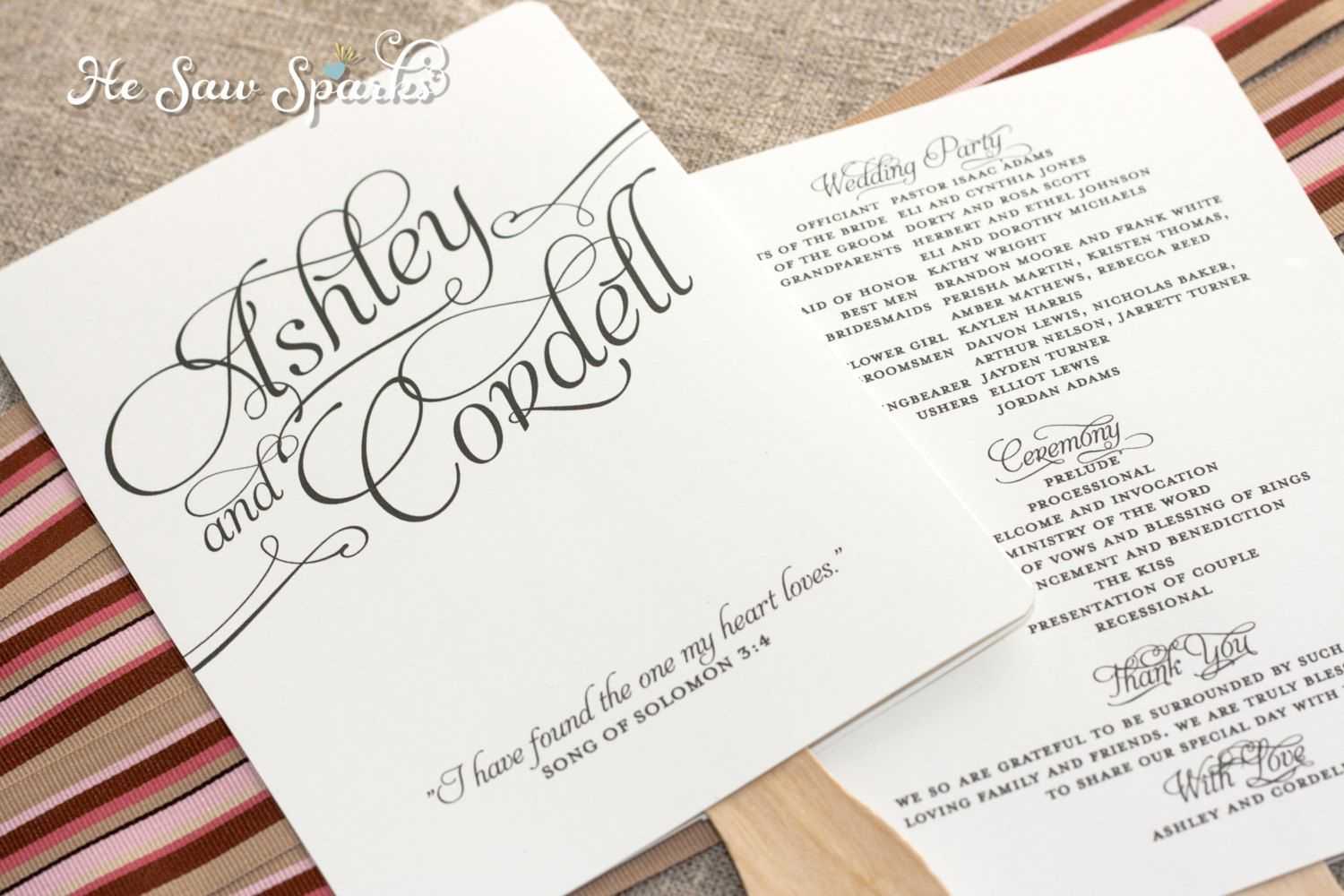 Free Printable Wedding Programs Templates | Request A Custom With Free Printable Wedding Program Templates Word