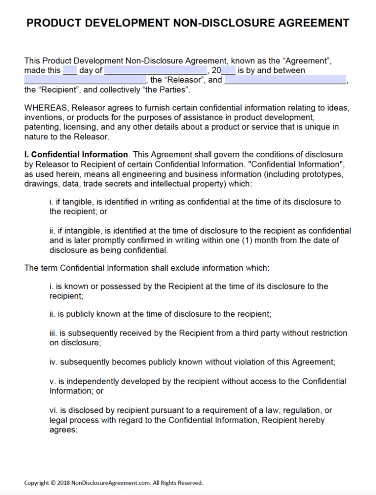 Nda Template Word Document