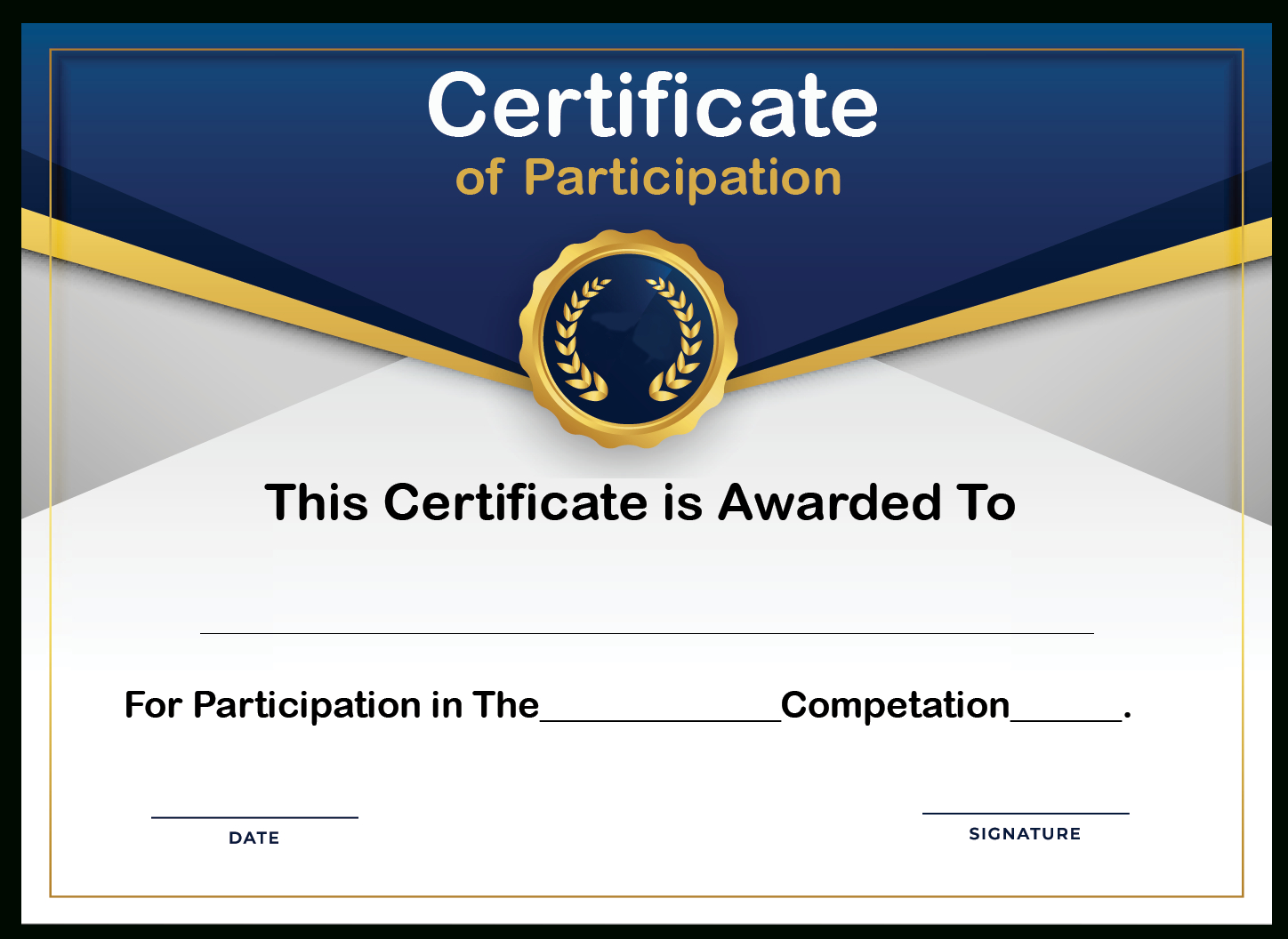 Free Sample Format Of Certificate Of Participation Template With Regard To Certificate Of Participation Template Doc