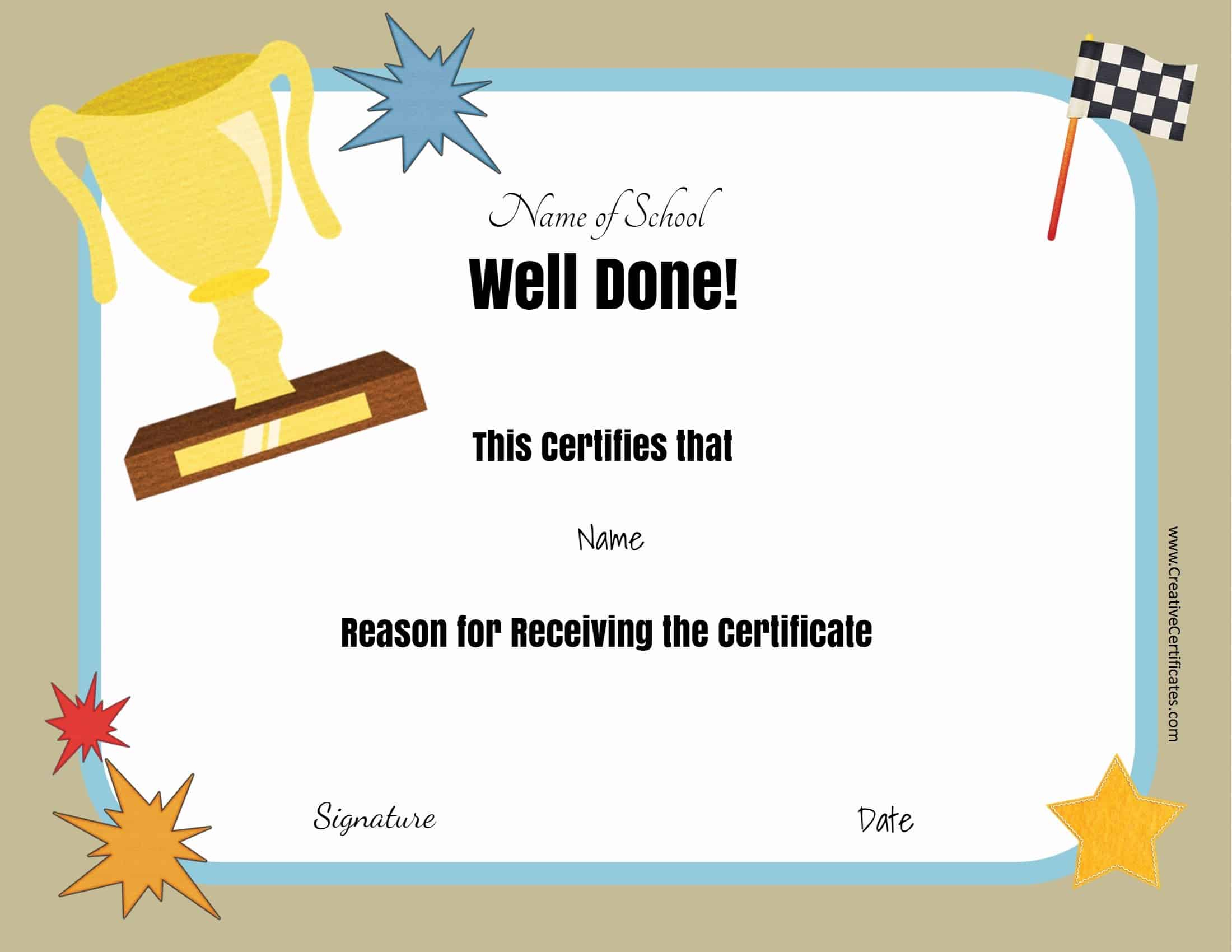 Free School Certificates & Awards In Free Funny Award Certificate Templates For Word