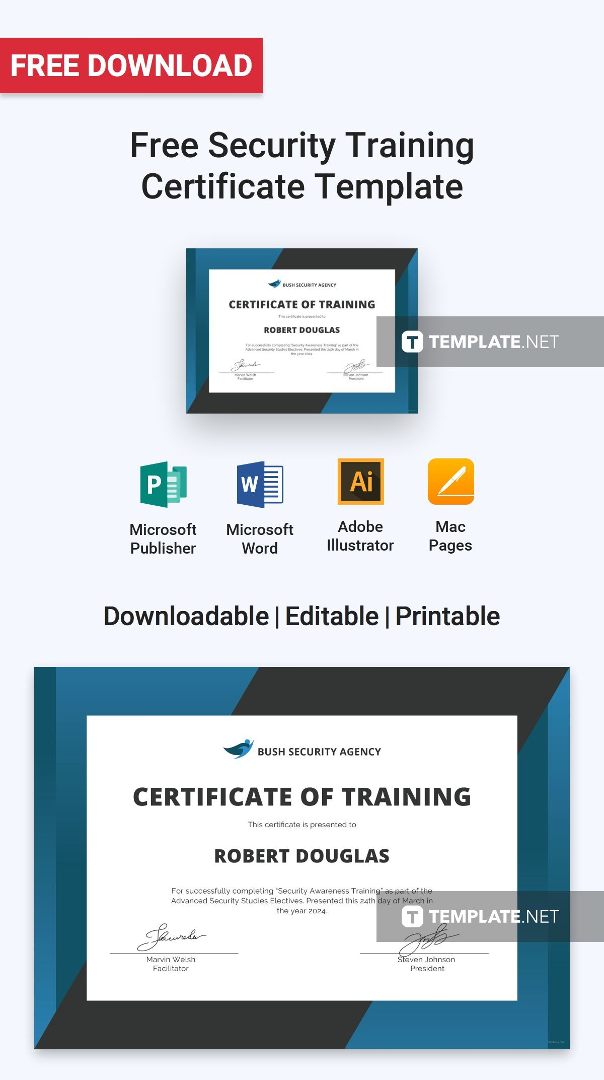 Free Security Training Certificate | Certificate Templates With Certificate Authority Templates