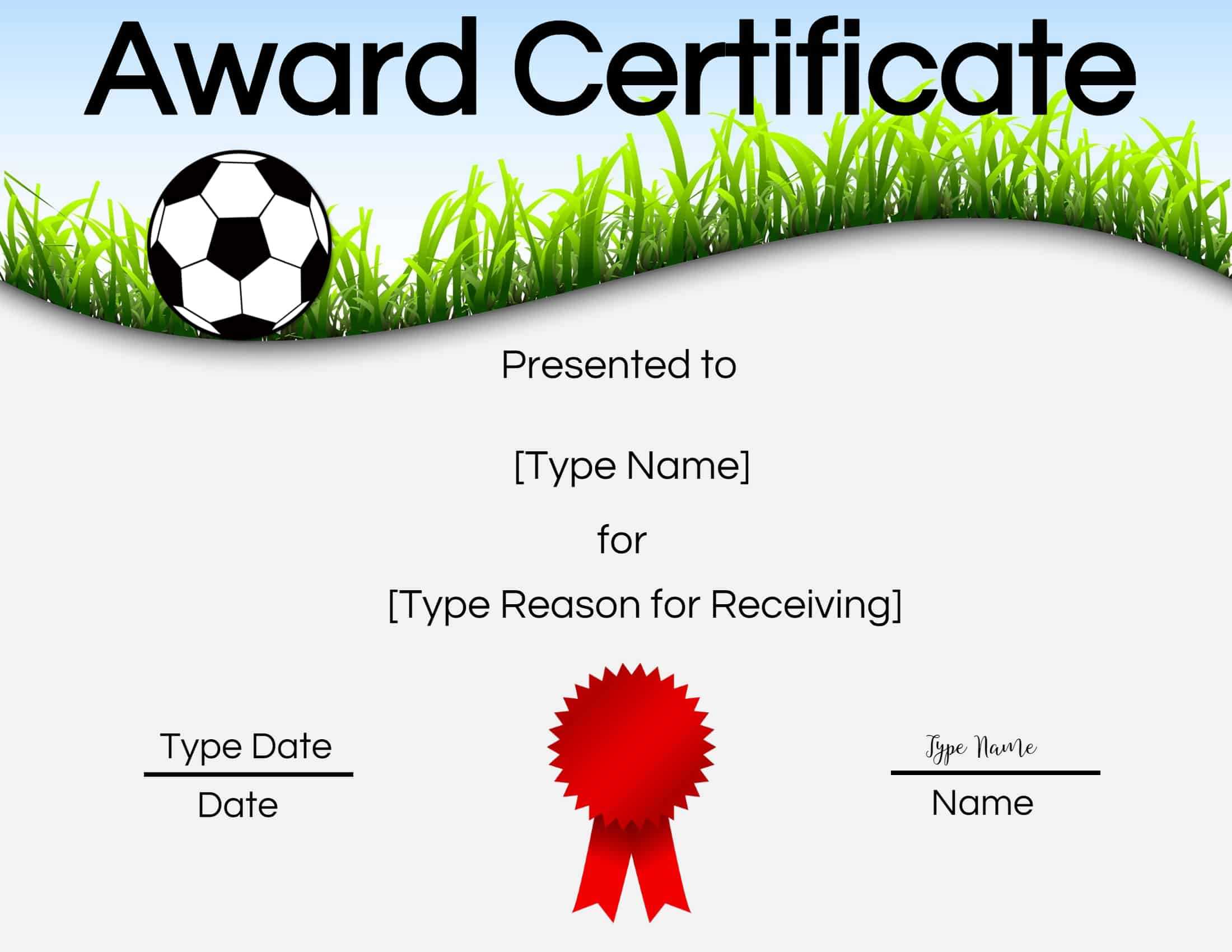 Free Soccer Certificate Maker | Edit Online And Print At Home Throughout Soccer Certificate Templates For Word