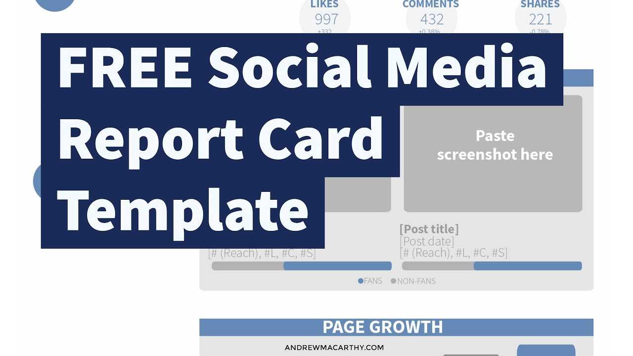 Free Social Media Report Card Template (Photoshop .psd) Inside Free Social Media Report Template