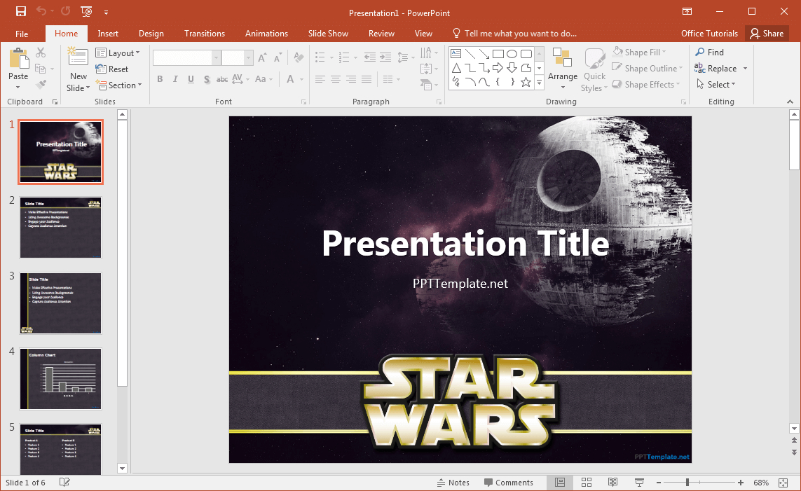 Free Star Wars Powerpoint Template Throughout Powerpoint Templates War