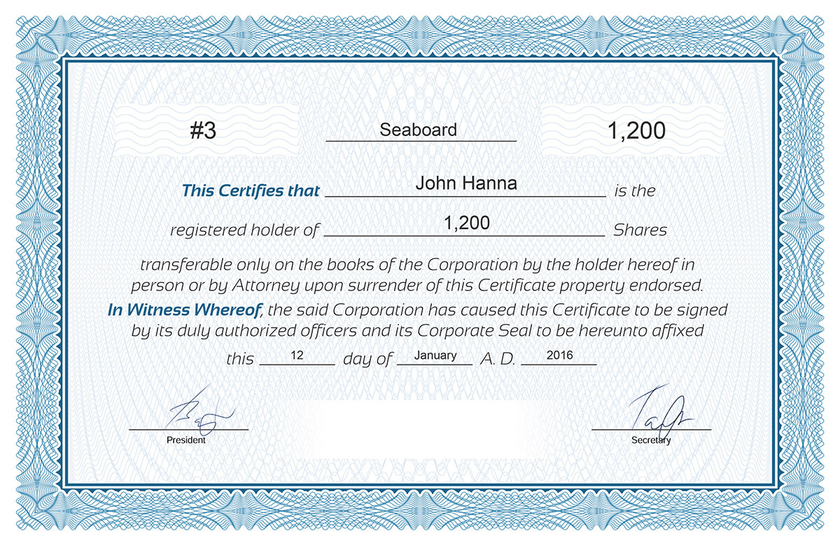 Free Stock Certificate Online Generator Within Certificate Of Ownership Template