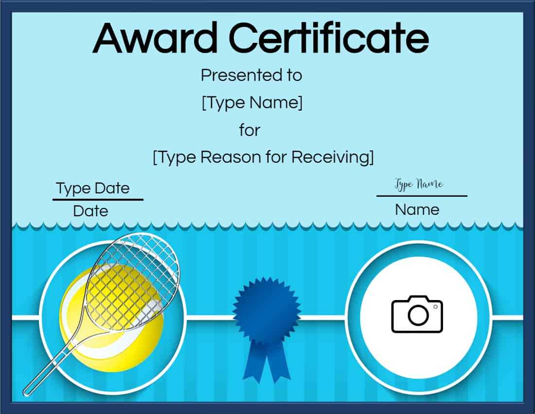 Free Tennis Certificate | Customize Online & Print In Tennis Certificate Template Free