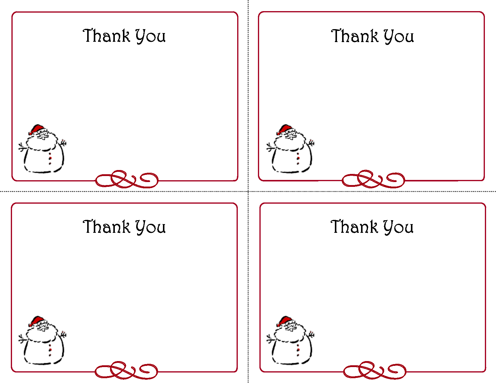 Free Thank You Cards Printable | Free Printable Holiday Gift Inside Thank You Note Cards Template