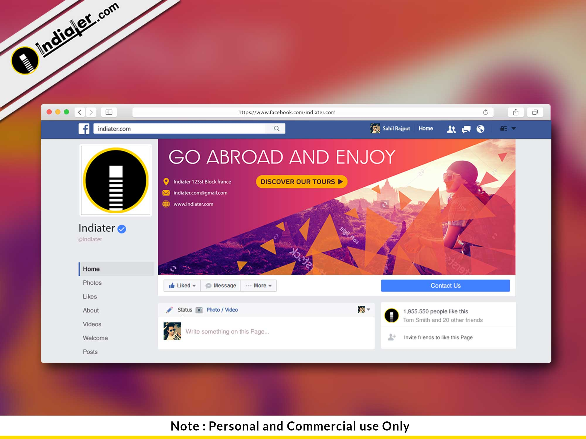 Free Travel Facebook Cover Psd Template – Indiater Within Facebook Banner Template Psd
