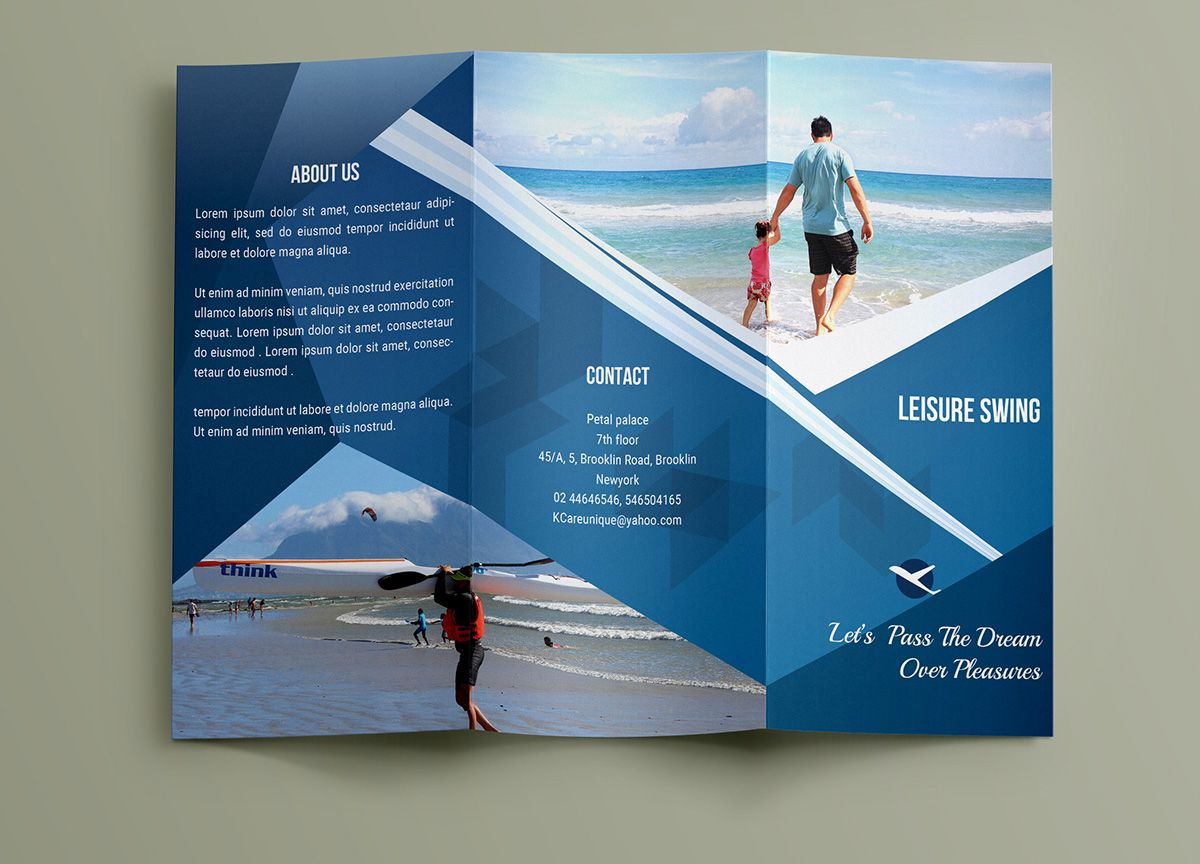 Free Travelling Trifold Brochure Template On Behance In Travel And Tourism Brochure Templates Free