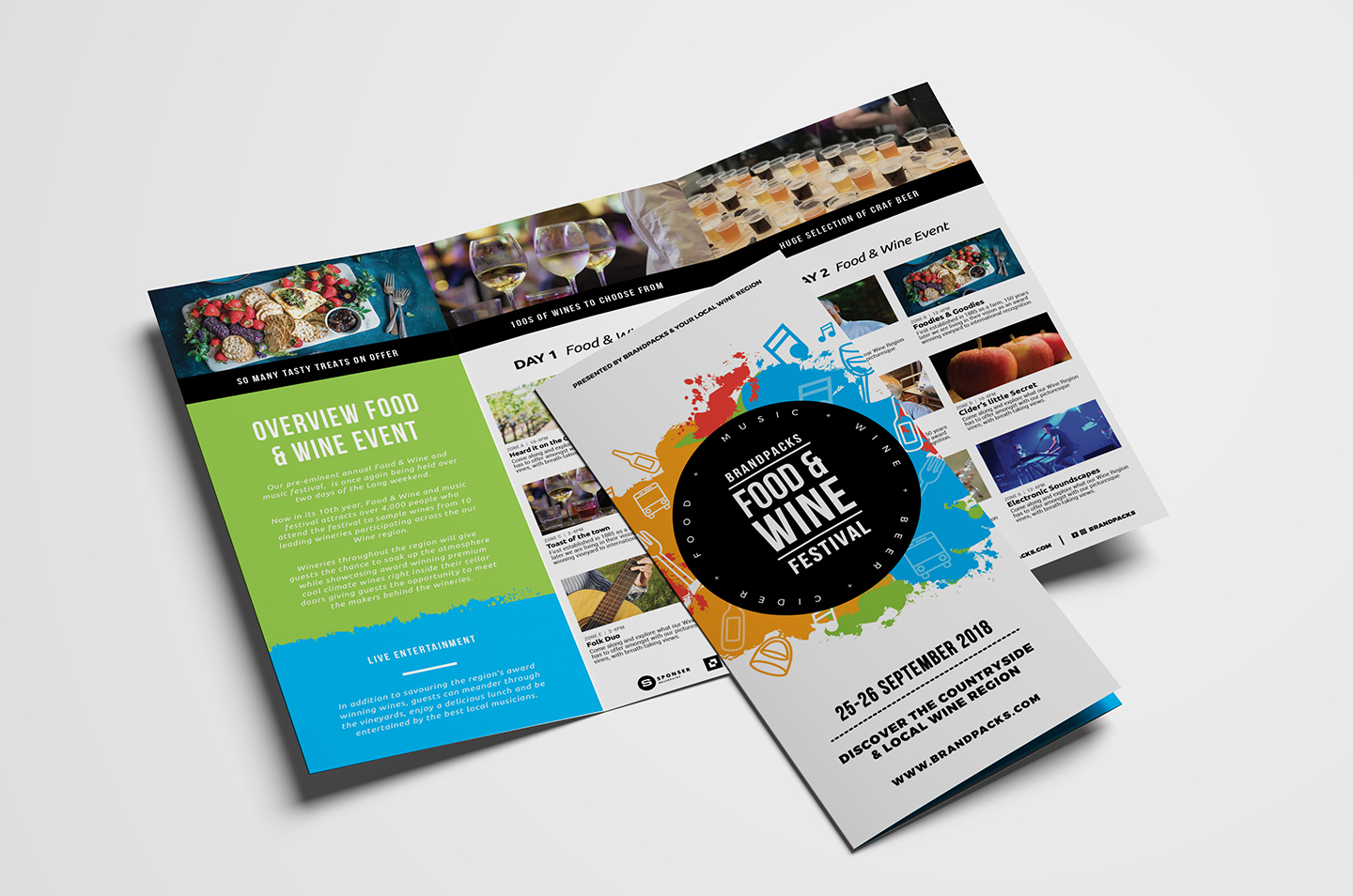 Free Tri Fold Brochure Template For Events & Festivals – Psd For Wine Brochure Template