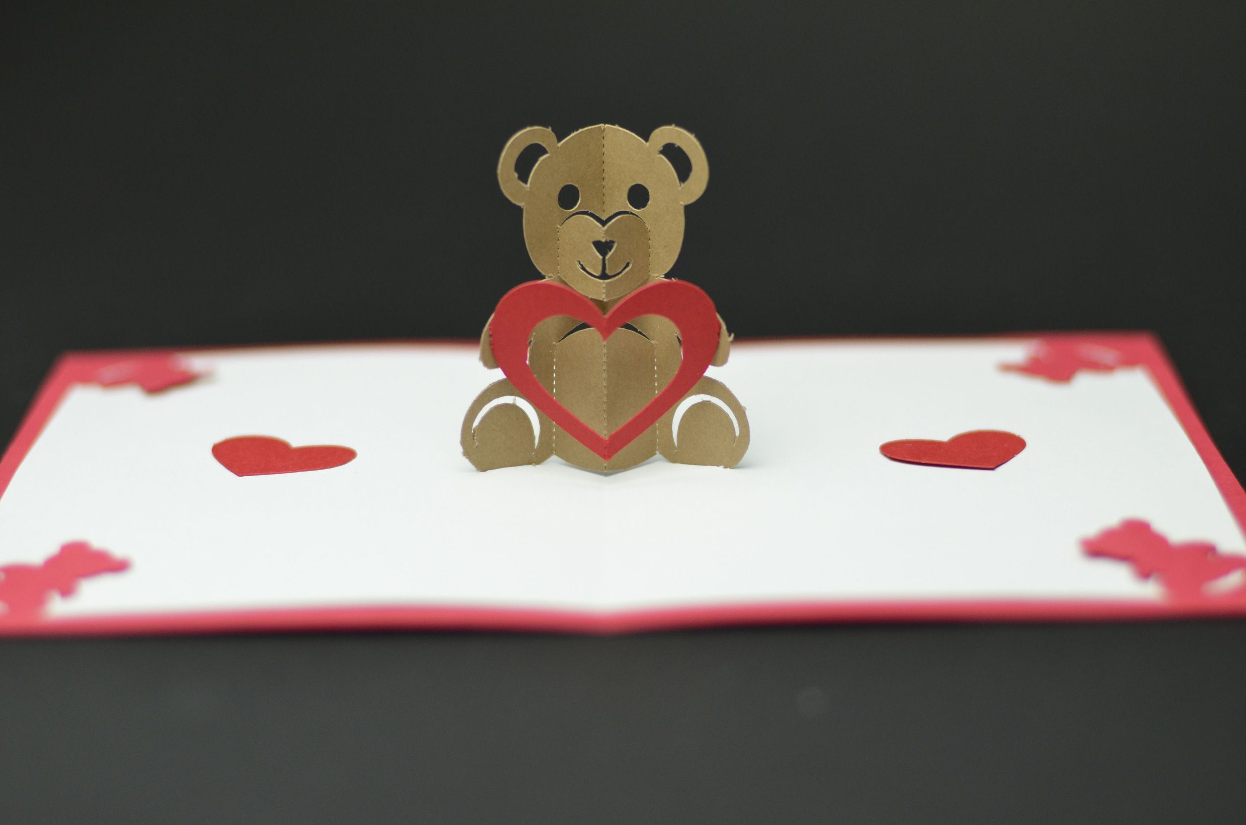 Free Valentines Day Pop Up Card Templates. Teddy Bear Pop Up For 3D Heart Pop Up Card Template Pdf