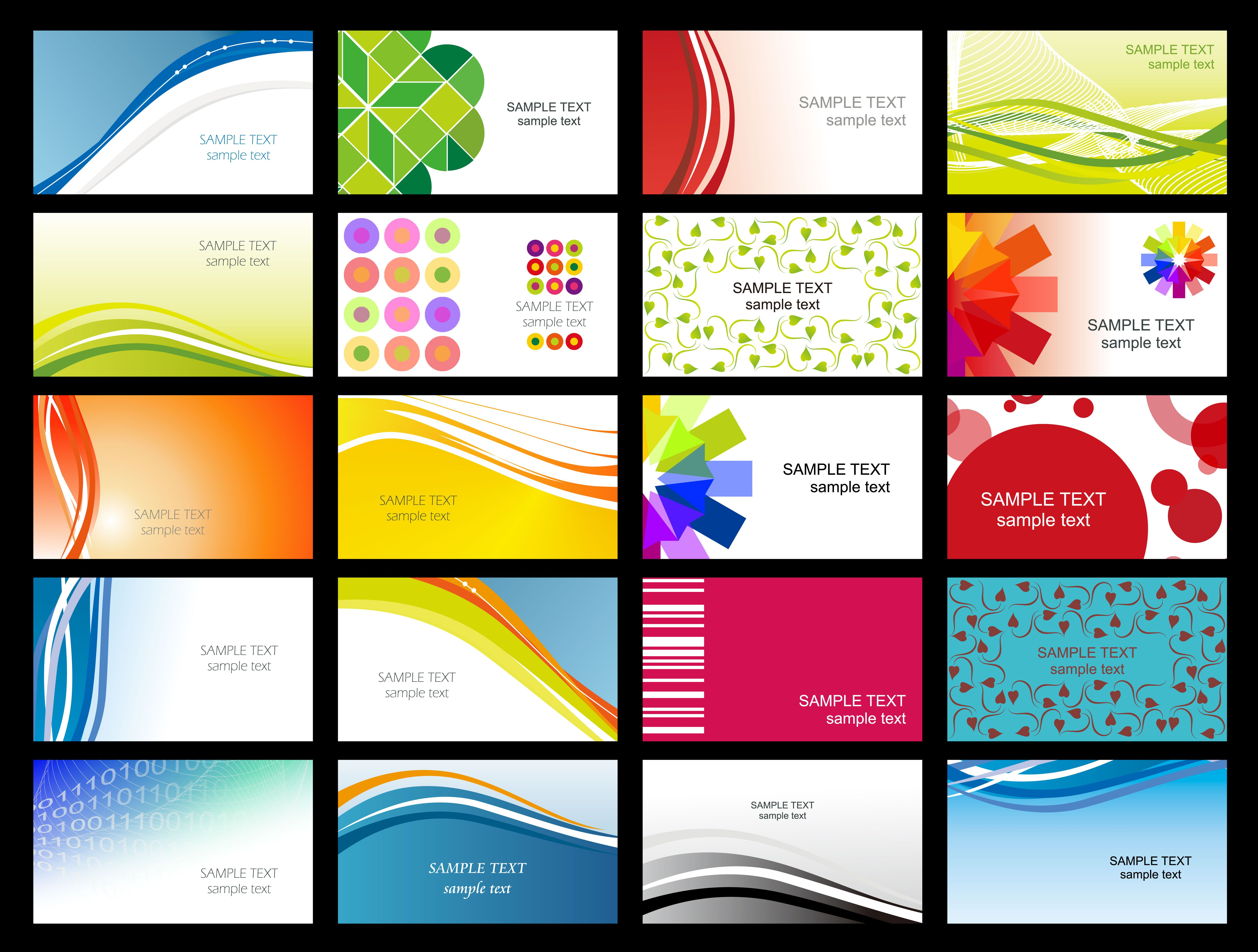 Free Vector Variety Of Dynamic Flow Line Of Business Card For Templates For Visiting Cards Free Downloads