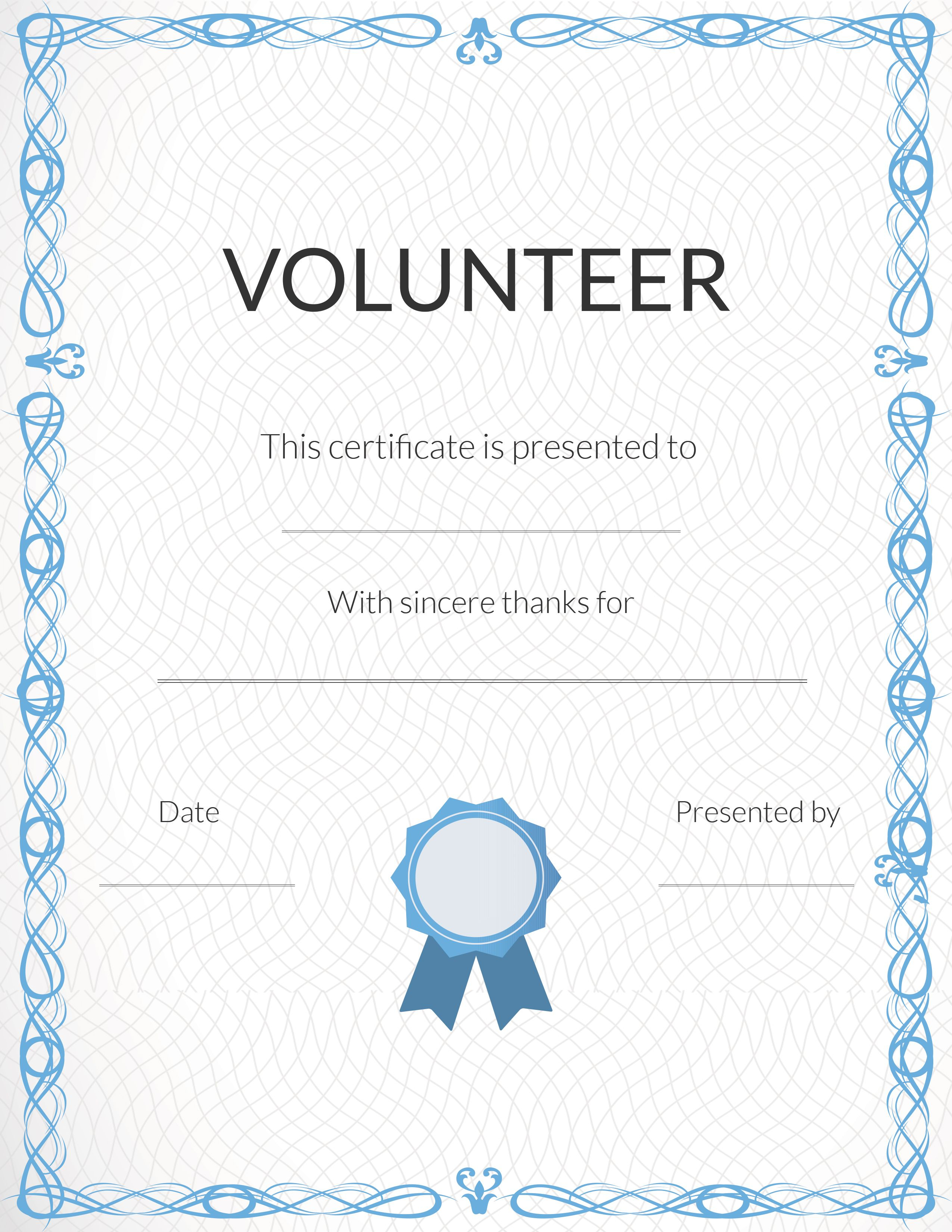 Free Volunteer Appreciation Certificates — Signup Inside Volunteer Award Certificate Template
