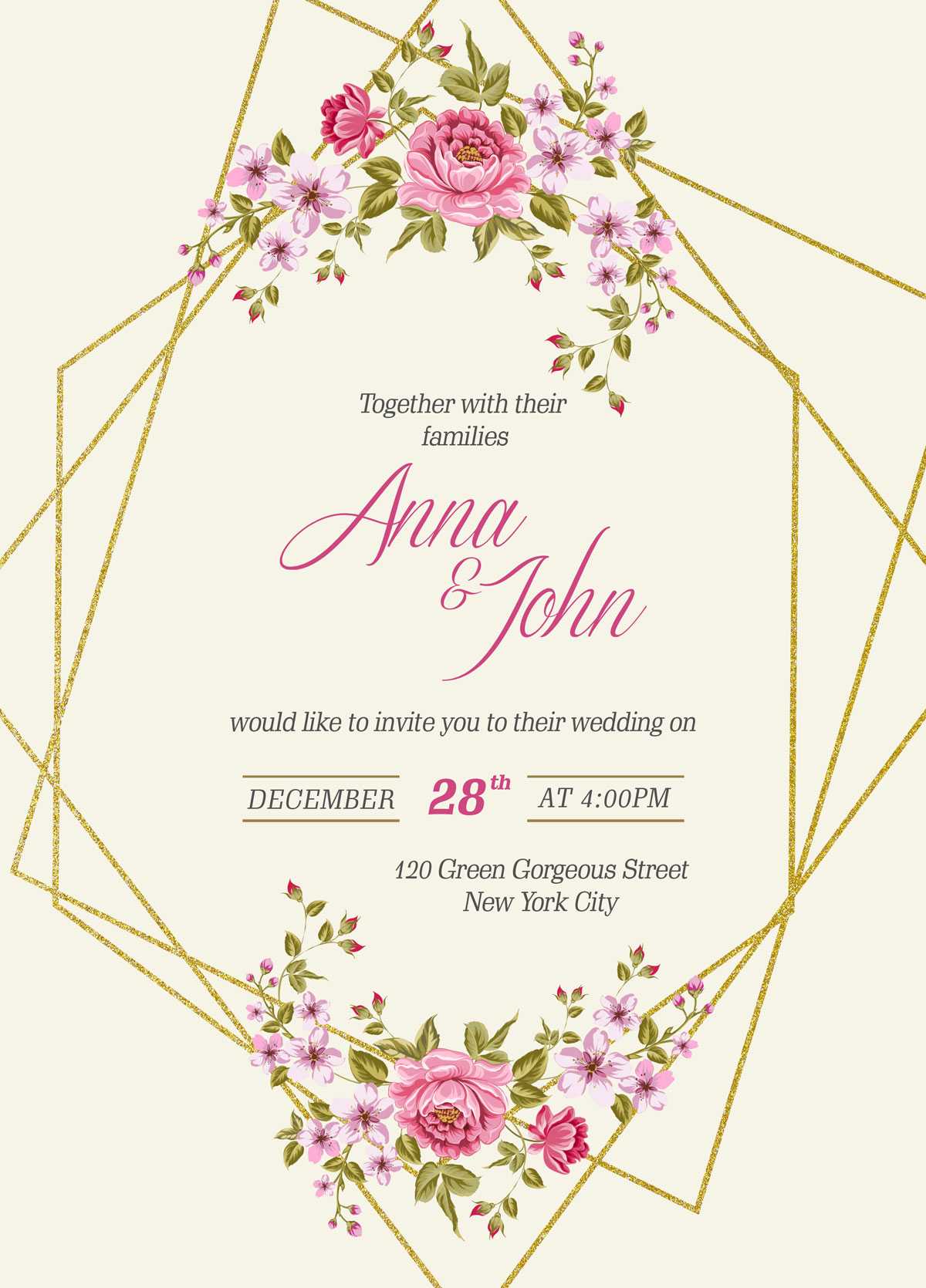 Free Wedding Invitation Card Template & Mockup Psd | Designbolts For Free E Wedding Invitation Card Templates