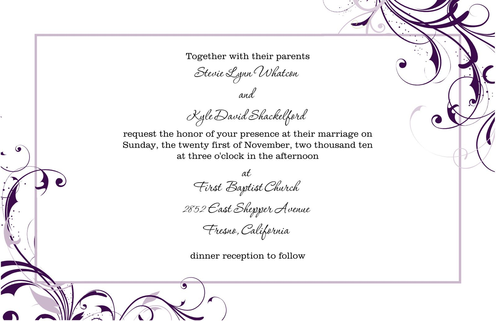 Free Wedding Invitation Templates For Word | Marina Gallery Inside Free Dinner Invitation Templates For Word