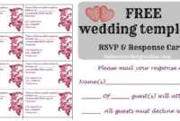 Free Wedding Rsvp &amp; Response Card Template Templat | Wedding regarding Free Printable Wedding Rsvp Card Templates