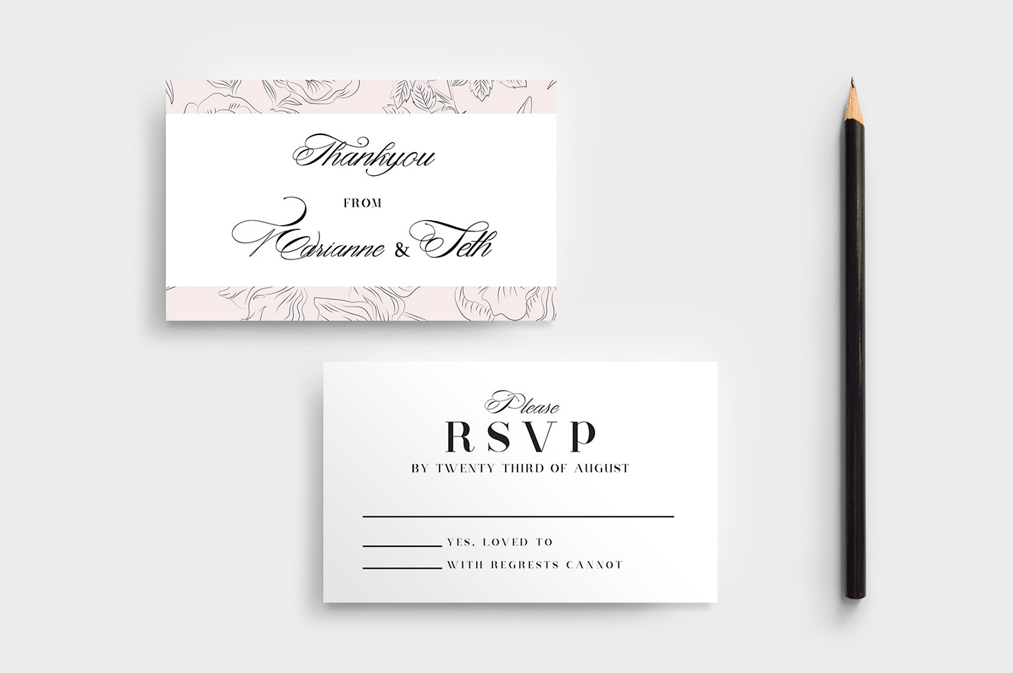 Free Wedding Stationery Templates For Photoshop & Illustrator For Free Printable Wedding Rsvp Card Templates