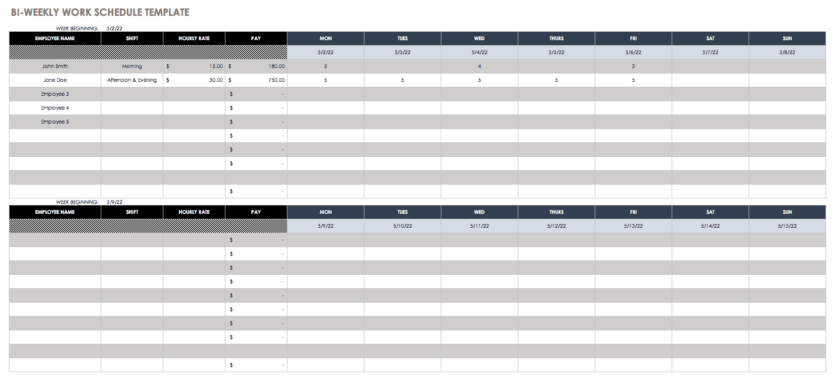 Free Weekly Schedule Templates For Excel – Smartsheet Pertaining To Blank Monthly Work Schedule Template