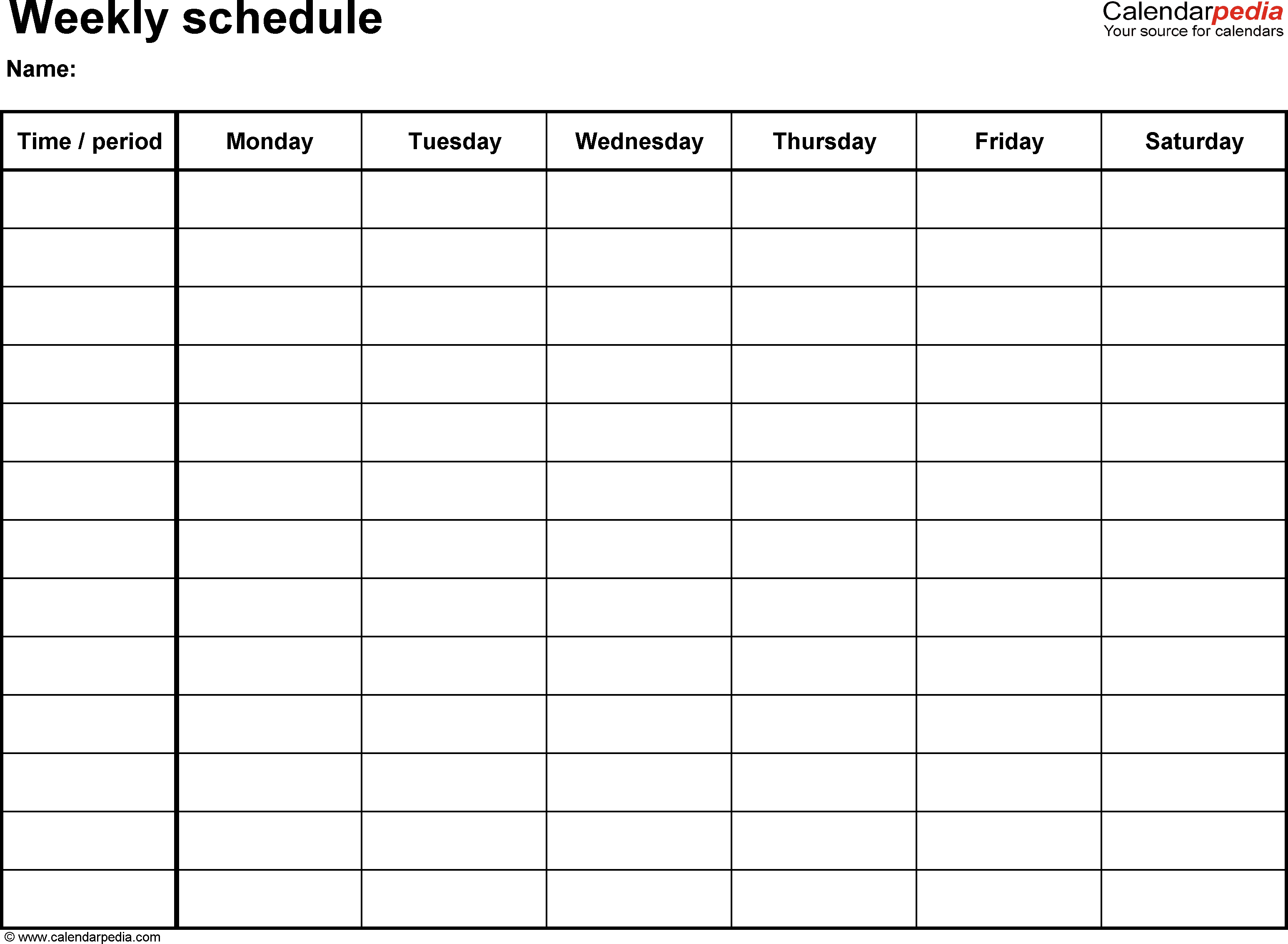 Free Weekly Schedule Templates For Word – 18 Templates Pertaining To Printable Blank Daily Schedule Template