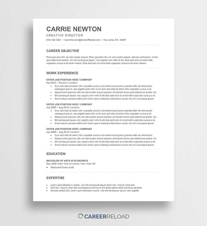 Free Word Resume Templates – Free Microsoft Word Cv Templates Inside How To Find A Resume Template On Word