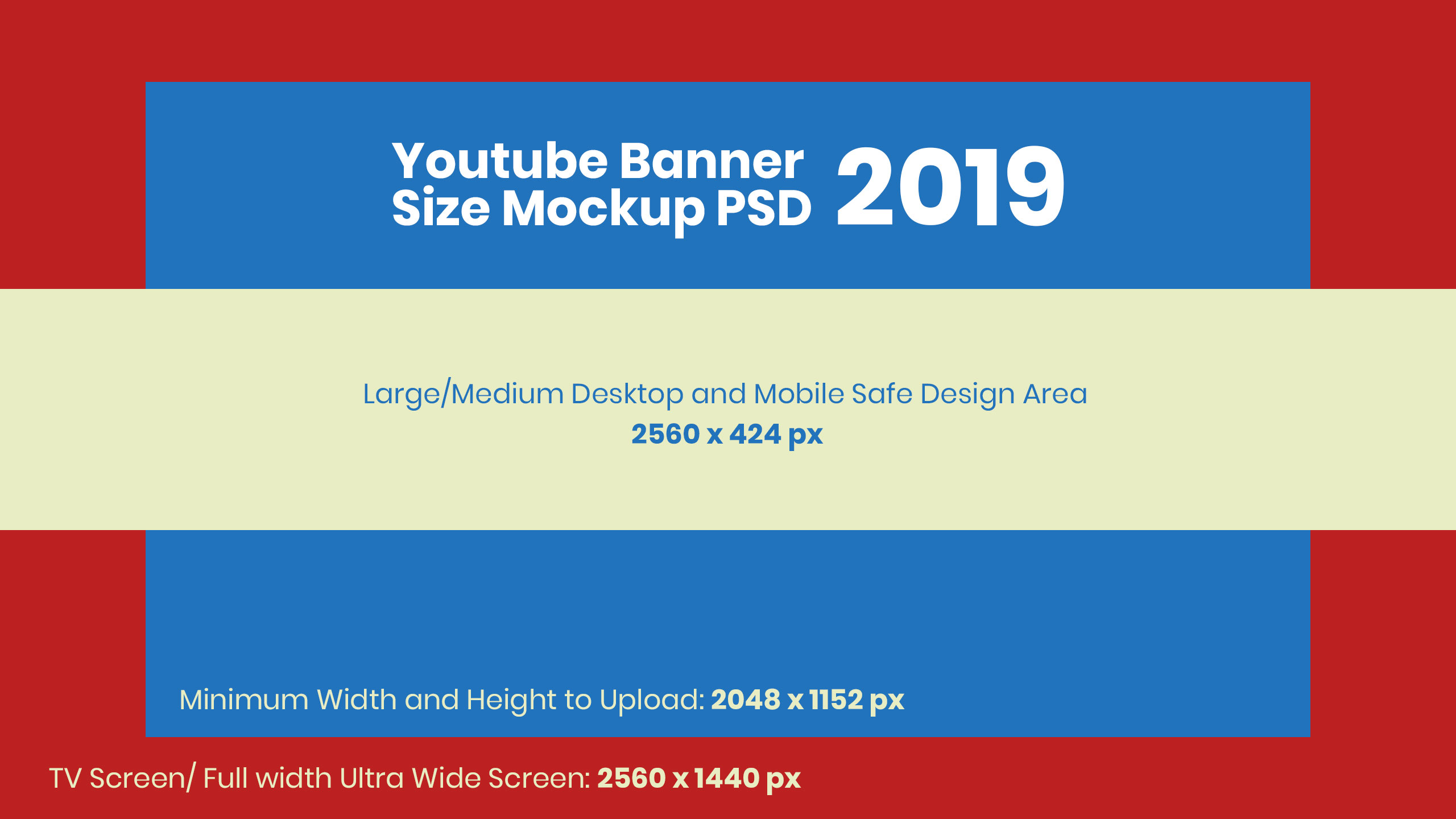 Free Youtube Banner Size Mockup 2019 & Design Template Psd Throughout Youtube Banner Template Size