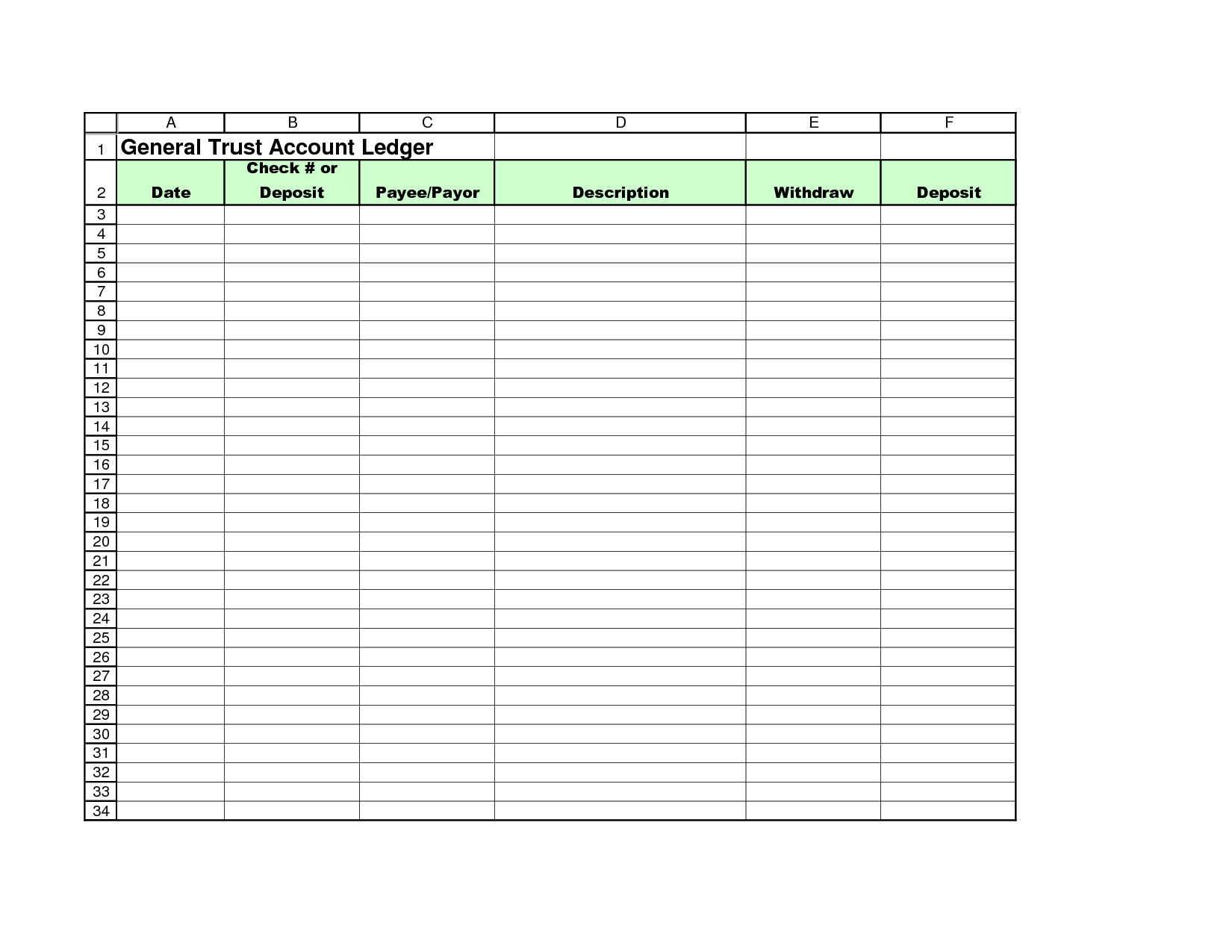 Free+Printable+Accounting+Ledger+Template | Templates Regarding Blank Ledger Template