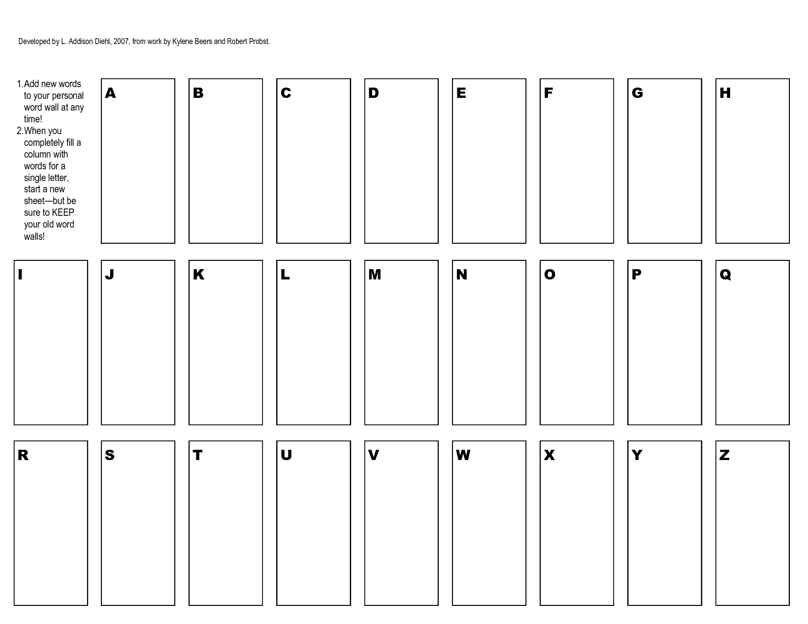 Free+Printable+Word+Wall+Templates | 2Nd Grade Spelling Throughout Personal Word Wall Template