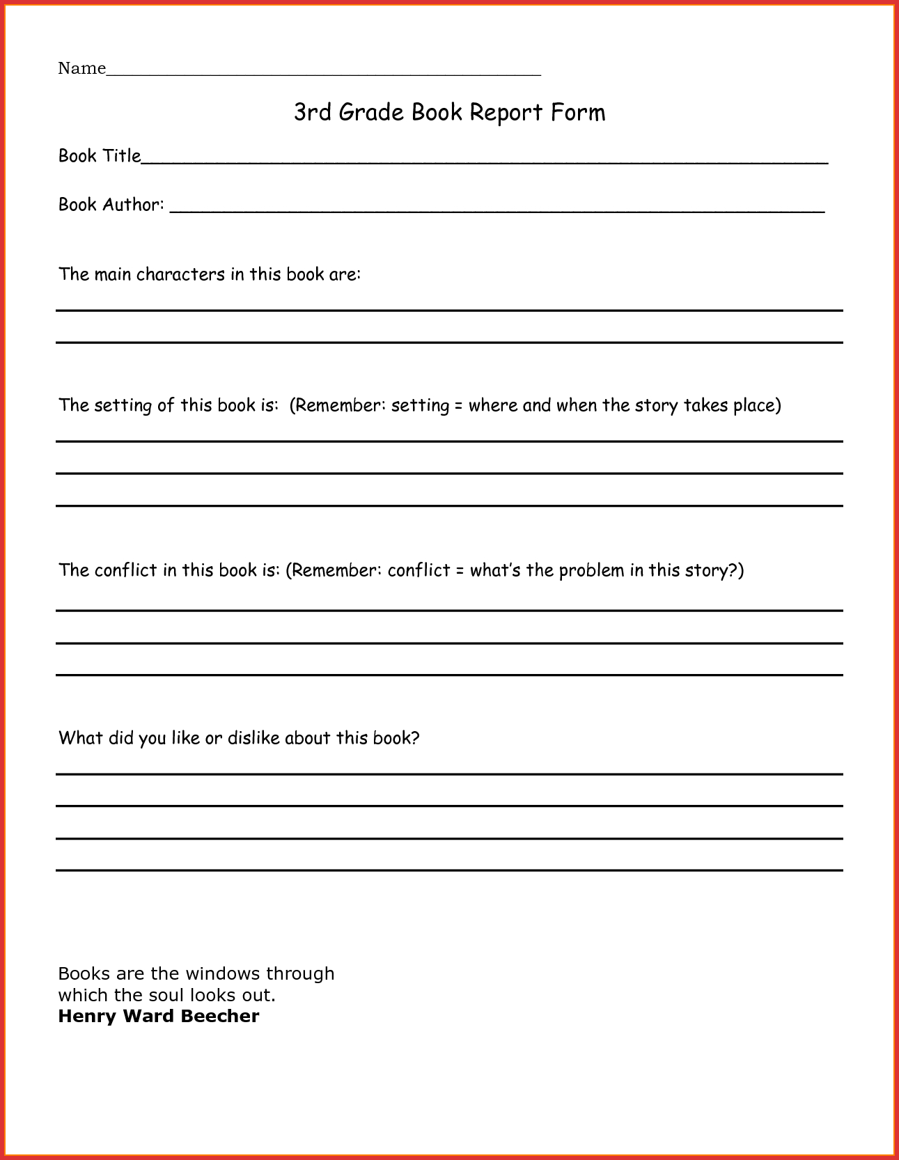 Fresh 3Rd Grade Book Report Template | Job Latter In Story Report Template